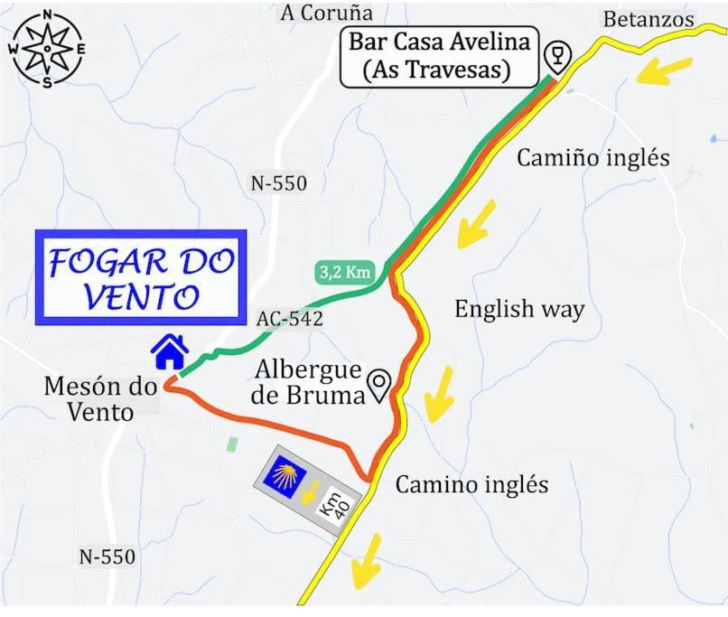 Fogar Do Vento-Ordes, Cerca De Camino Ingles Bruma Exterior foto